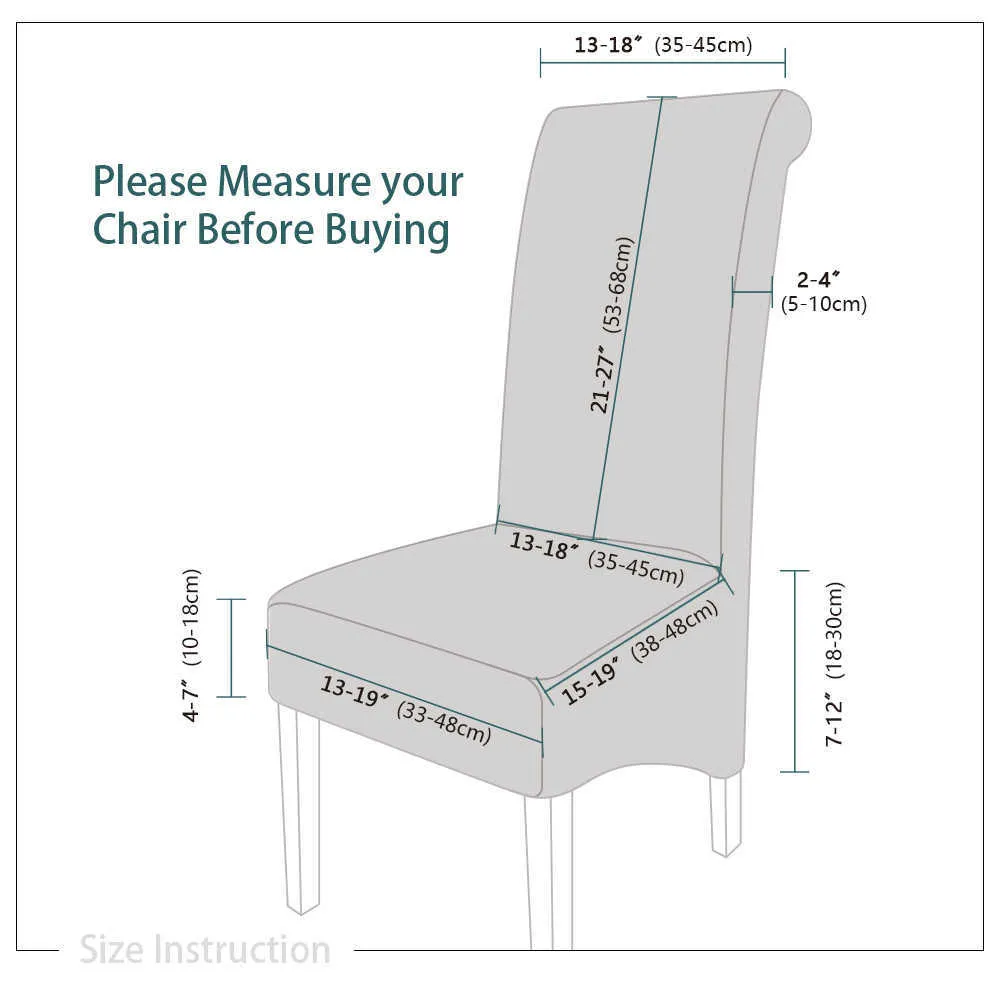 Fodera sedia elasticizzata in peluche di velluto di grado grande i XL Coperture lunghe con schienale alto Sala da pranzo 2107242899