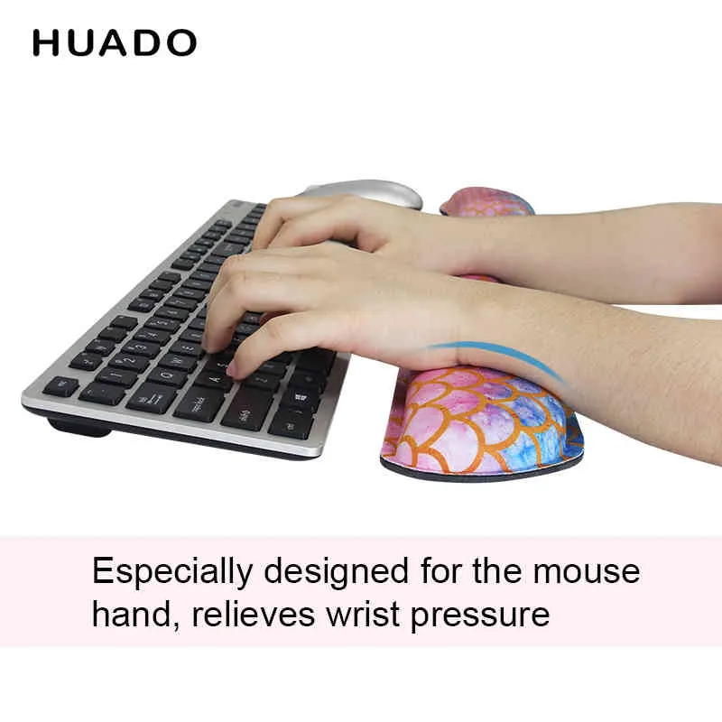 Suporte do trabalho do escritório do almofada do almofada do apoio do pulso do teclado do rato personalizado