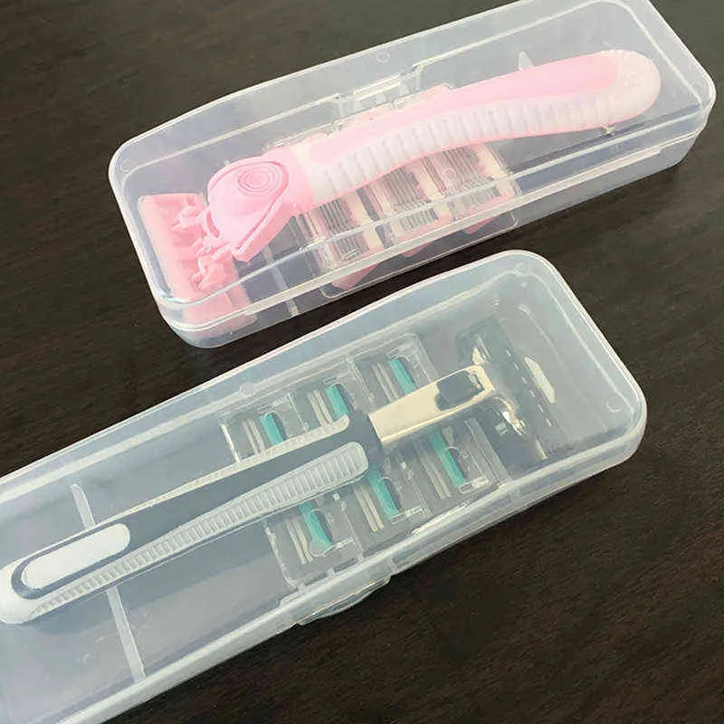 Men Universal Shaver Storage Box Maniglia Custodia in plastica trasparente completa Razor s Rasatura Pp ecologica Alta qualità