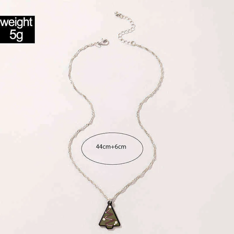 Docona Schöne Weihnachtsbaum Pandent Halskette für Frauen Mädchen Luxus Klarem Kristall Geometrie Einzigen Halsband Party Schmuck 20824 G1206