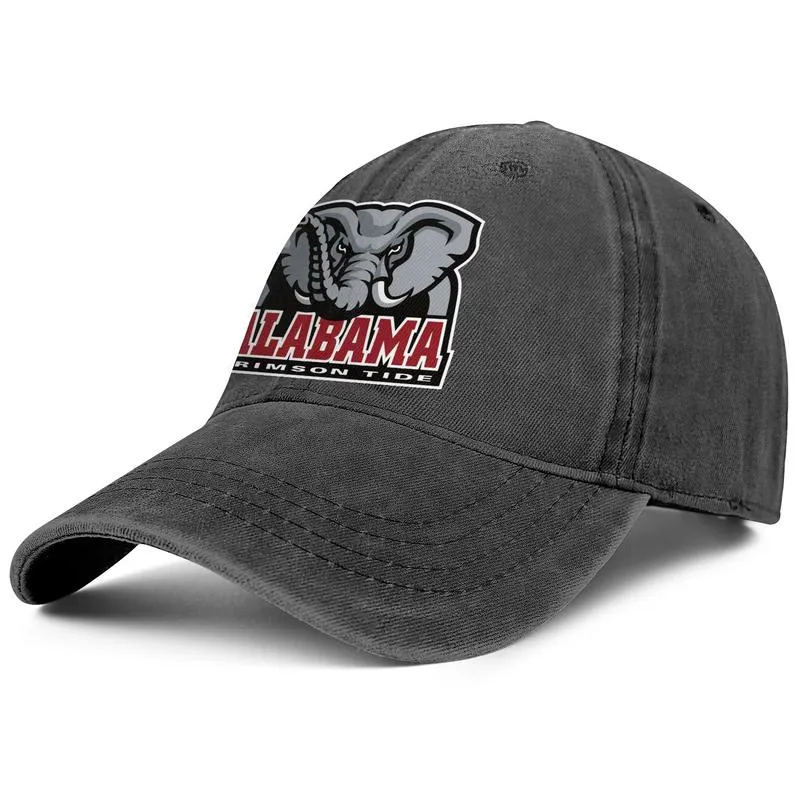 Elegante alabama Elephant logo Berretto da baseball unisex in denim Golf Cappelli personalizzati Squadra di calcio Alabama cool vintage americano footbal304Q