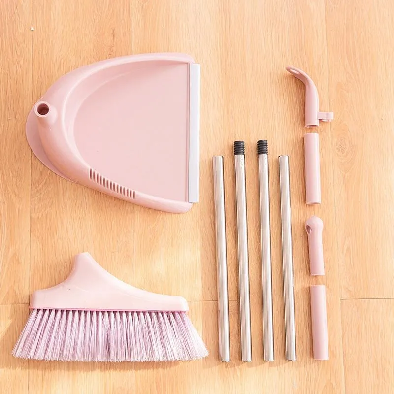 Herramientas de limpieza para el hogar, juego de recogedor de escoba, combinación de escoba plegable de plástico PP, polvo de limpieza de piel suave-210y