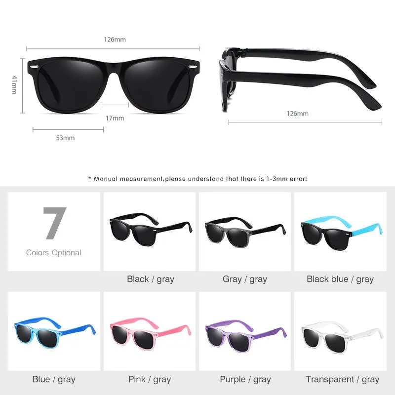 Sunglasses LM Kids Squre Flexible TR90 Frame Children Sun Glasses UV400 Fashion Gift For Boy Girls Baby Shades Eyewear With Case299O