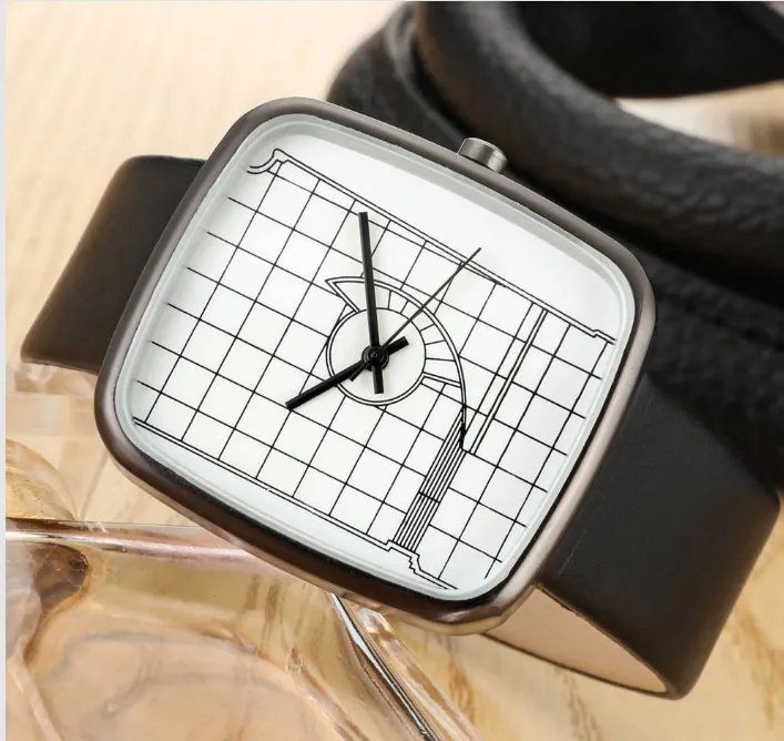 Creative Art Simple Dial cwp Quartz Womens Watch WISH Fashion Rectangular Watches 36MM Diameter Graceful Wristwatches220d