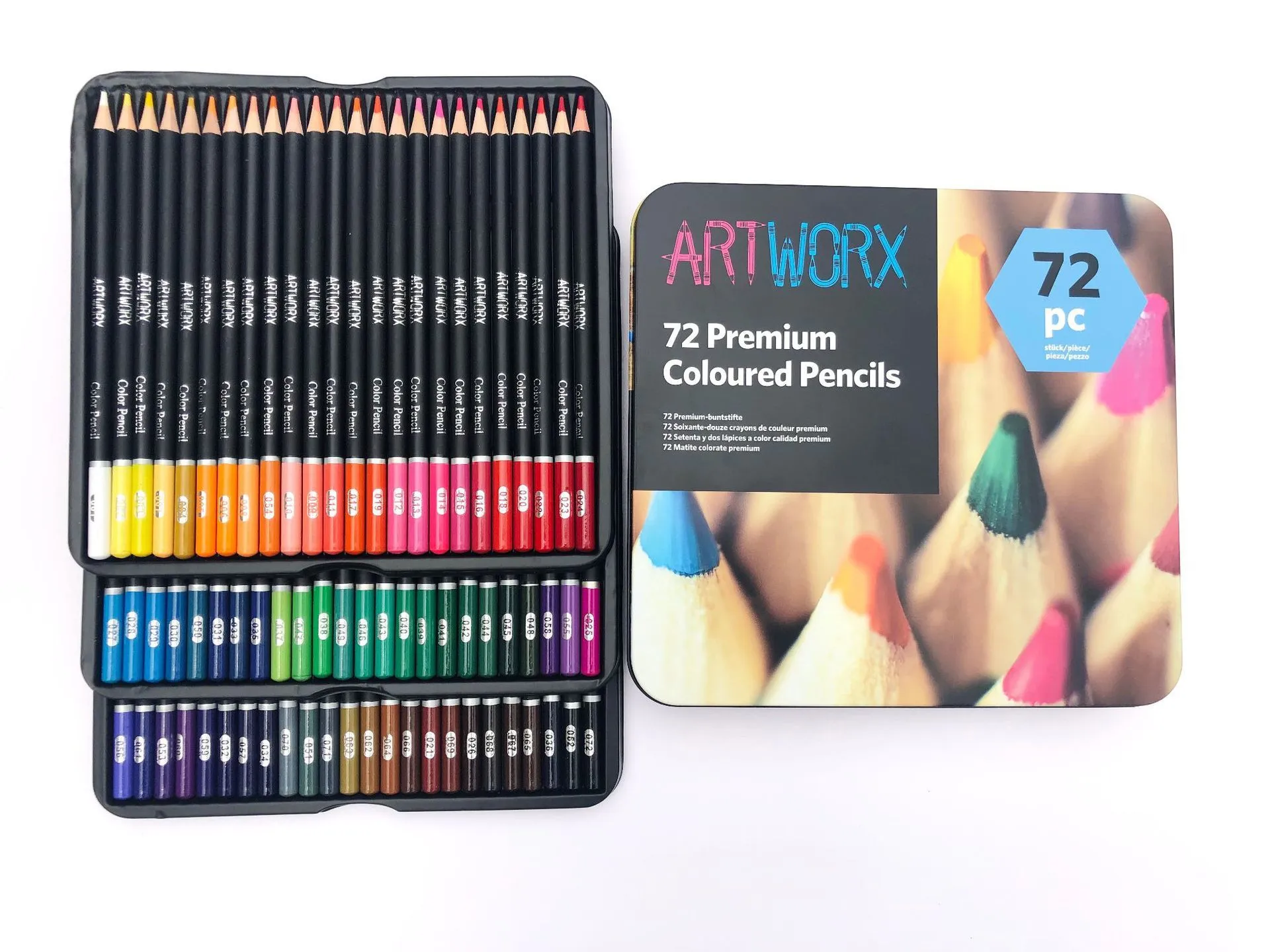 Ensemble De crayons De couleur professionnels, 72 couleurs, boîte en fer, crayons De couleur pour dessin, Lapices De couleurs, fournitures scolaires pour artistes C0220