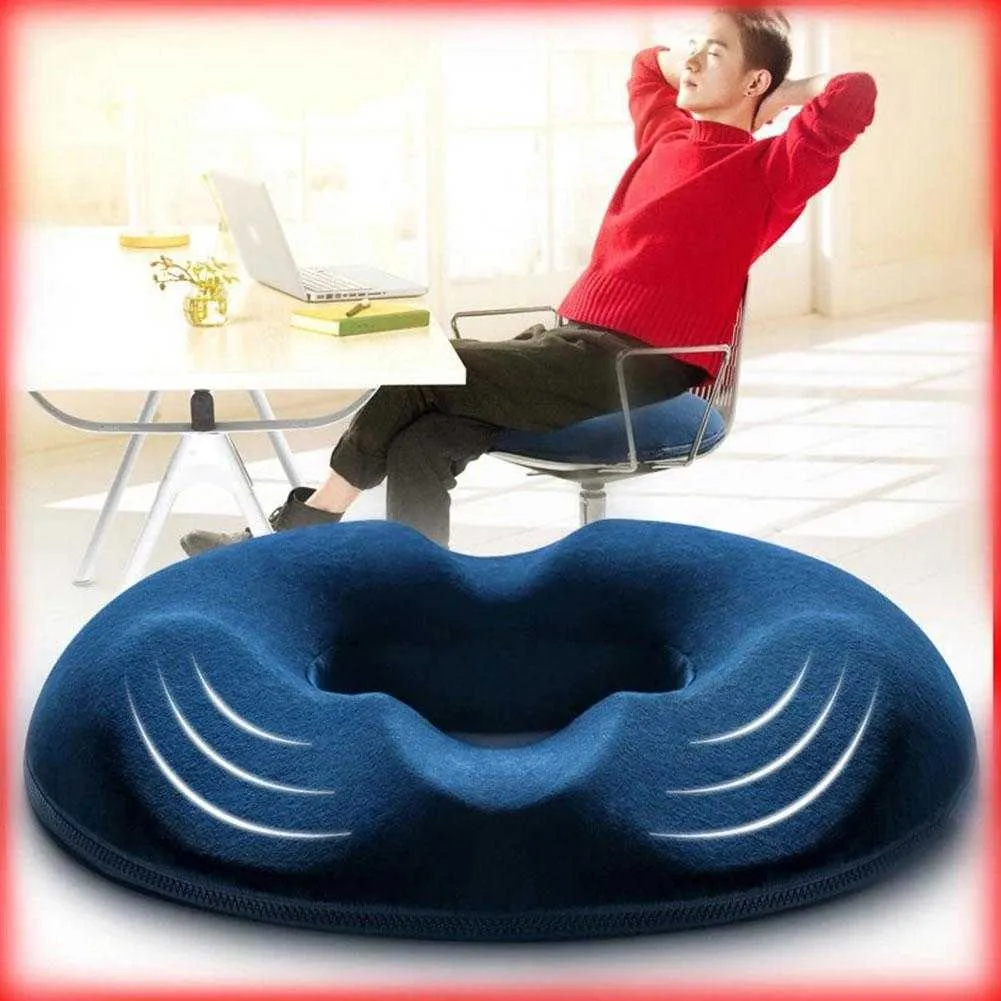 Comfort Ciambella Cuscino del sedile Divano Emorroidi Memory Foam Anti emorroidi Massaggio Coccige Cuscino Car Office Cuscino del sedile 210716