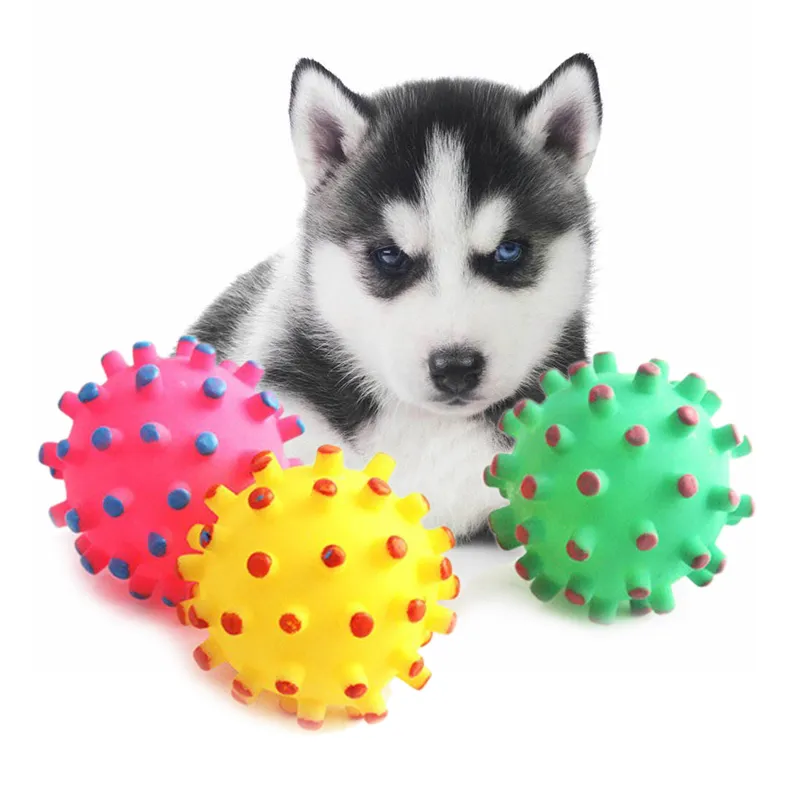 Divertente Morbido Squeaky Pet Cat Dog Palla Giocattoli Cani di Piccola Taglia Gomma Masticare Cucciolo Agitarsi Roba Cani Giocattolo Animali Domestici accessori di addestramento