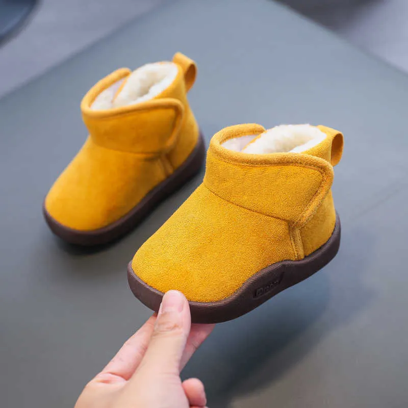 Toddler Infant Winter Boots Baby Girls Boys Snow Outdoor Soft Bottom Non-Slip Warm Plush Windproof Child Kids Shoes 211022