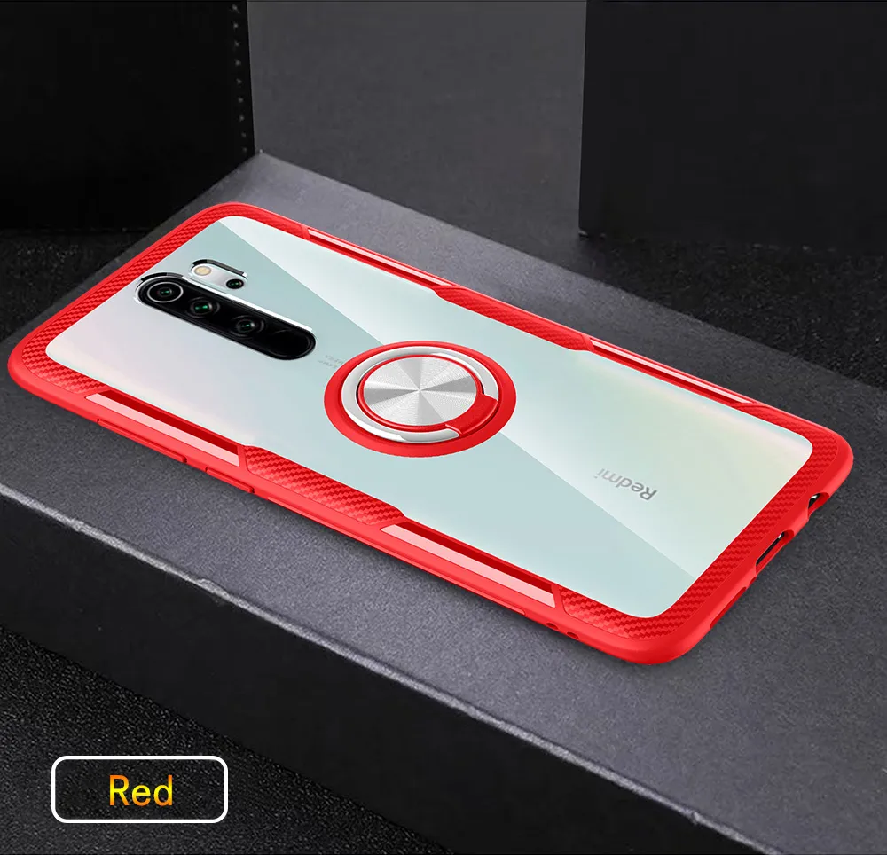 Custodie ad anello Redmi Note 10 10S 9S 9 8 Pro Clear Cover antiurto telefono Xiaomi POCO X3 NFC Pro F3 M3 Mi 10T Pro 11