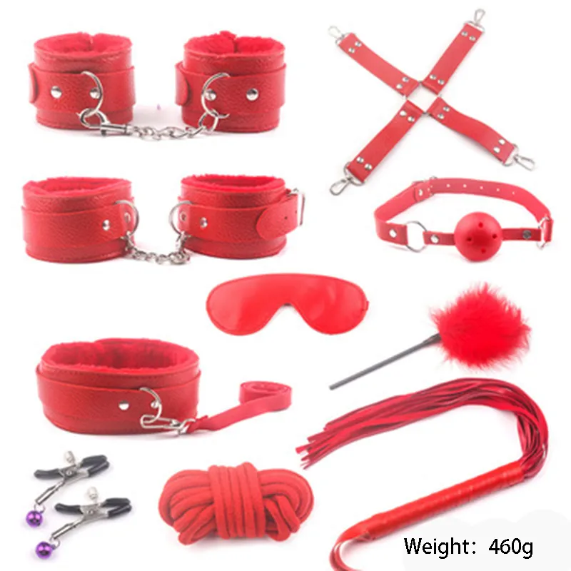 Masaż seksowne BDSM Set Set Gag kajdanki kajdanki batowe liny zaciski sutkowe opaski na cienki dla kobiety seksowne zabawki dla par niewolników dorosłych G3824677