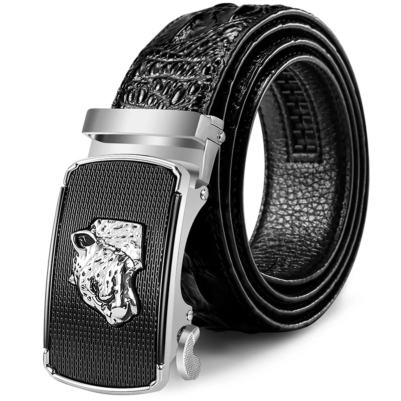 2021 men's leather belt crocodile pattern belt mans belt whole automatic buckle pants supply341G