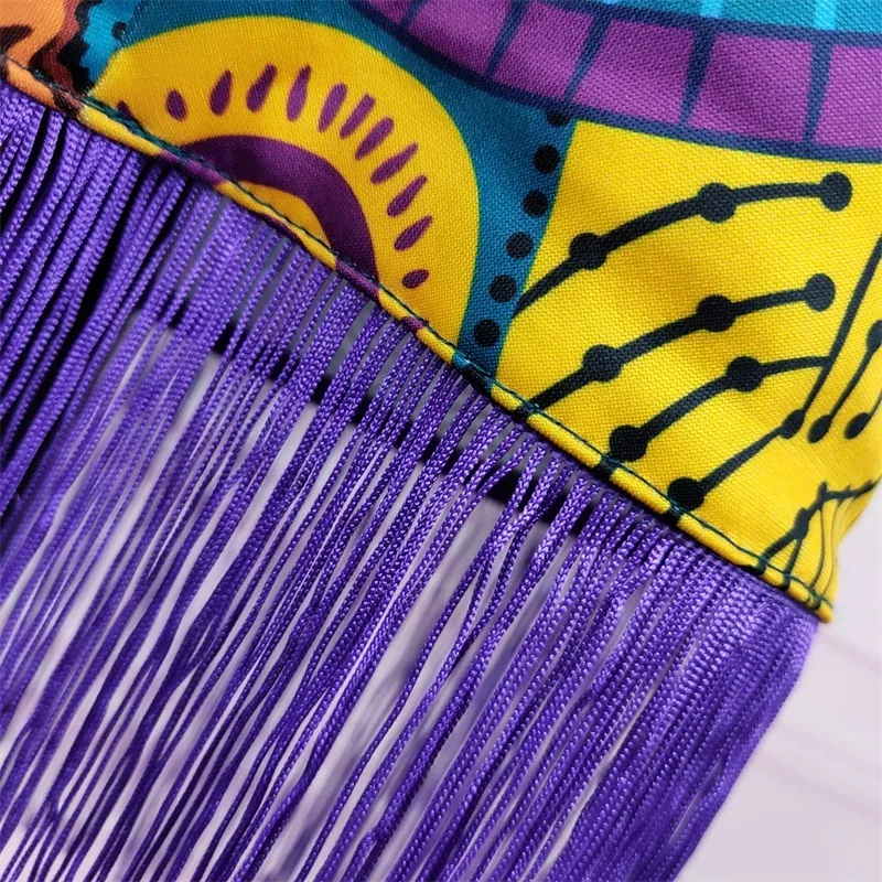 Женская летняя печать юбка Урожай цветочные африканские моды высокая талия кисточка классный скромный элегантный ретро Jupes Falads падение доставки 210309