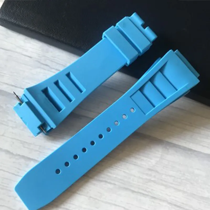 Pulseira de relógio com barra de mola de borracha de silicone de 28 mm para RM RM011301s