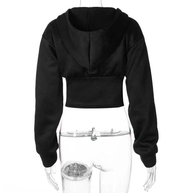 Толстовка Colysmo Black Y2K Одиночная грудящая фонарь Рукав пэчворк капюшонов сплошной цветной куртки повседневная уличная одежда женщин 210527