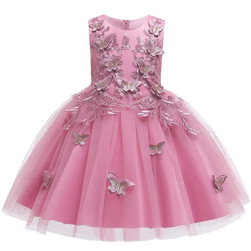 Blume Prinzessin Kinder Kleidung Elegante Spitze Tutu Mädchen Kleider für Kinder Party Hochzeit Custumes 2-10 Jahre Q0716