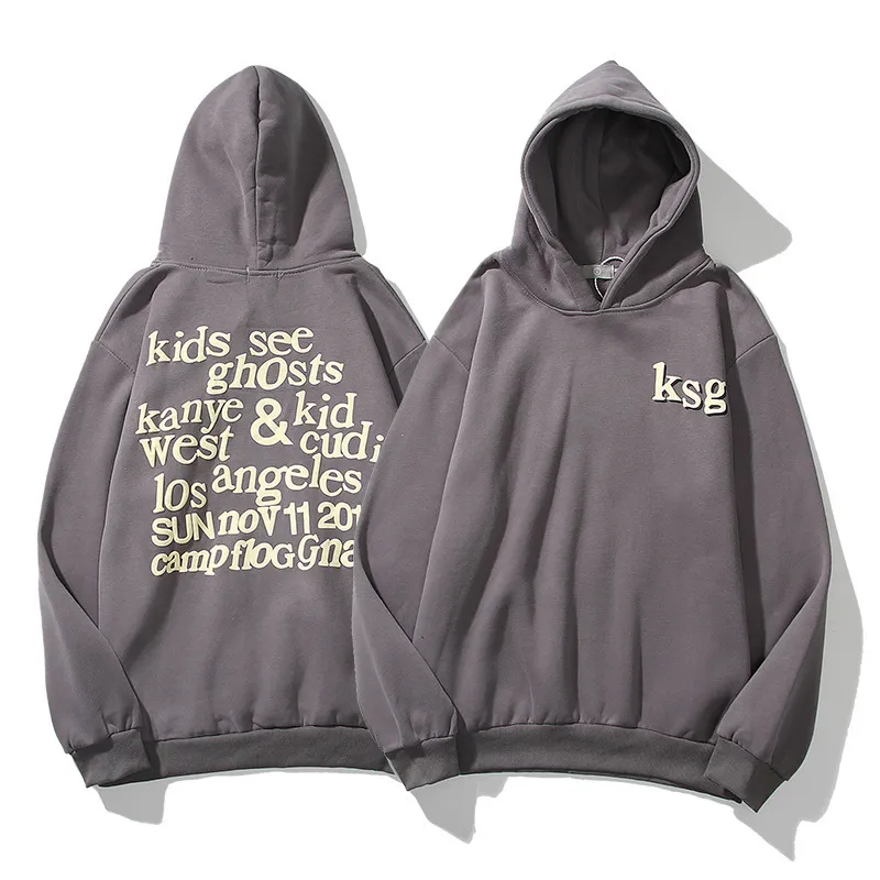 Высокое качество досуга моды West KSG Hoodie Limited Graffiti мужские и женские свободные свитер с капюшоном Net Red