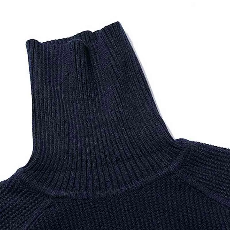 S019 Super Högkvalitativ höst och vinter Casual Loose Tjock Mäns och Kvinnors High-neck Strikked Sweater 211221