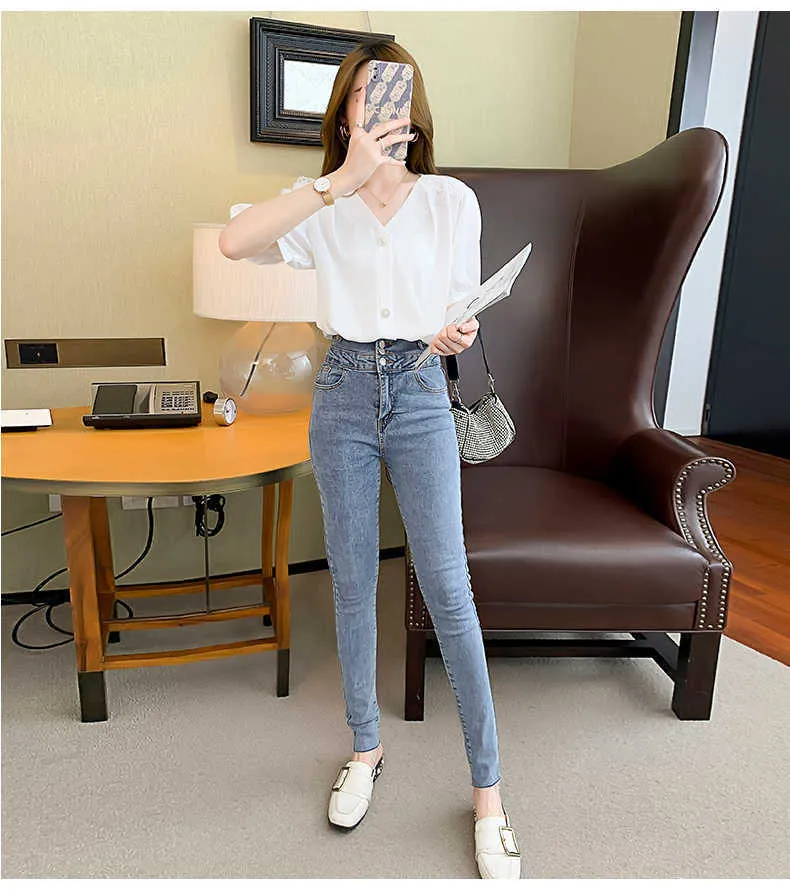 Summer Korean Silk Women Blouses Satin Office Lady Shirts Elegant Short Sleeve Woman Shirt Plus Size XL Blusas Mujer De Moda 210531