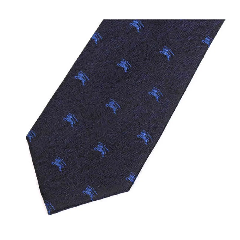 ブランドの新しいファッションフォーマルドレスシャツネクタイの高品質7cmネイビーブルーネイビー青いネクタイギフトボックス