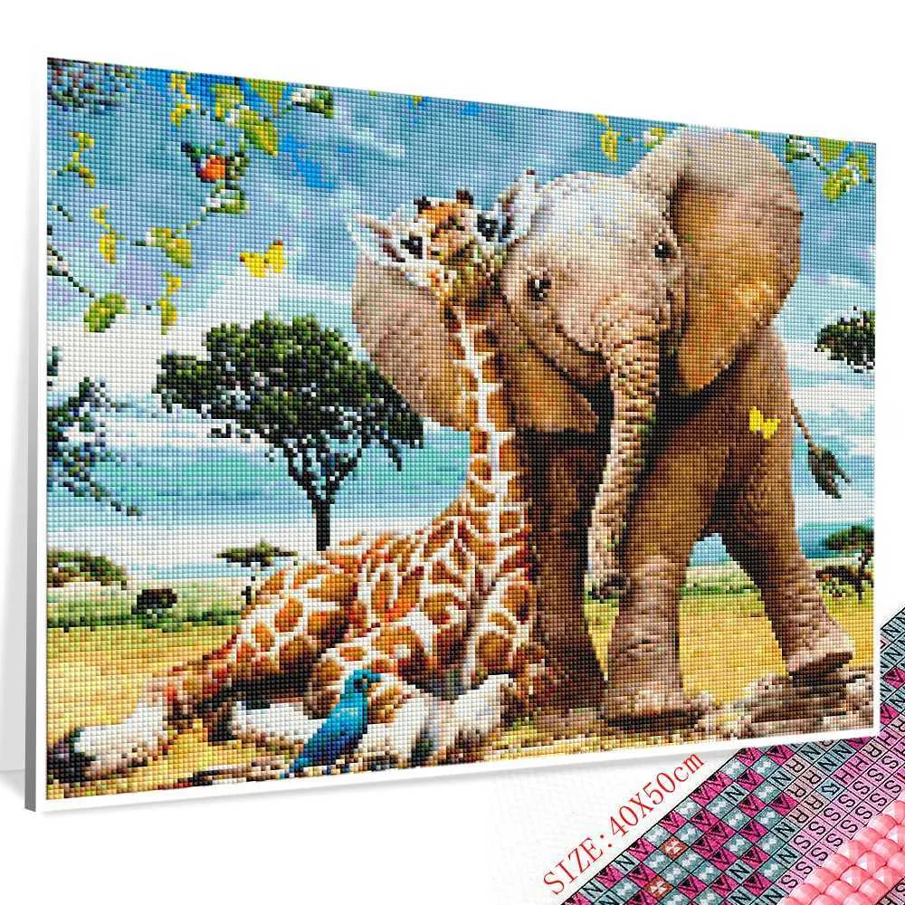 Huacan plein carré/rond diamant peinture éléphant Art 5D bricolage diamants broderie girafe Kits décorations maison