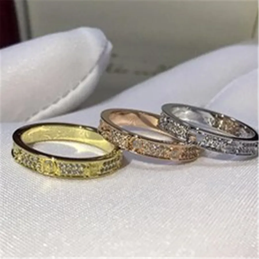 Fashion Titanium Steel Silver Rose Gold Love Ring Miłośnicy 214V