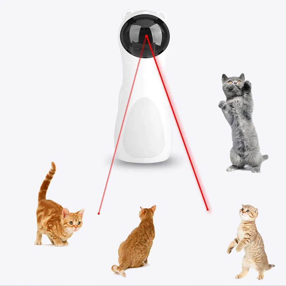 Automatyczne zabawki Cat Interactive Smart Dokuczanie Pet LED Laser Funny Handheld Zabawki Tryb Elektroniczny Pet dla wszystkich kotów Laserlampje Kat 210929