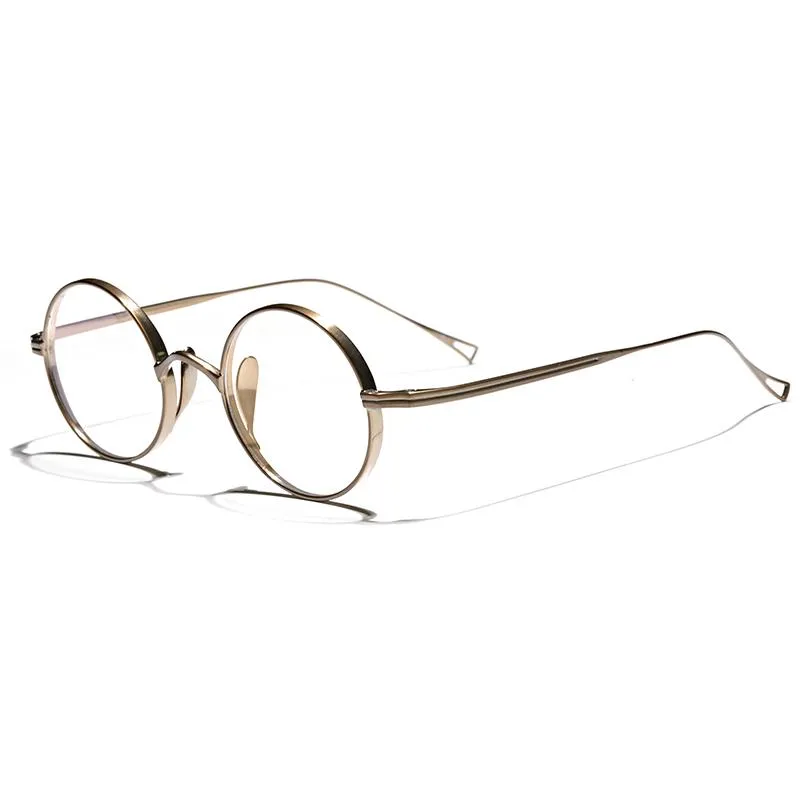 Mode Sonnenbrillenrahmen Retro Reines Titan Brillengestell Männer Klassische Vintage Runde Optische Brillen Myopie Leserezept 274 V