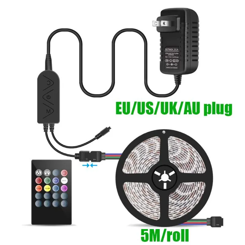 LED Strip Light 10M RGB LED LED NEON 12V الديكور المقاوم للماء لغرفة نوم الجدار AMBIANT TV BLUETOOTH Controller EU PLUCT304K