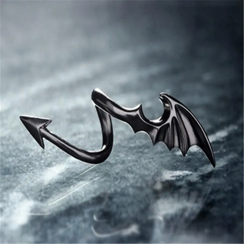 Cluster Rings Punk Style Titanium Brass Koakuma Little Devil Dragon Gothic Evil Vampire Open Ring Party Jewelry Accessories For Me220b