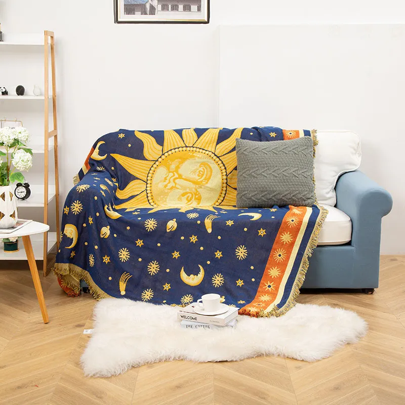 Couverture nordique dieu du soleil, pour lits, canapé, décoration de salon, couvre-lit, couvertures de pique-nique en plein air, serviette de loisirs, rug295P