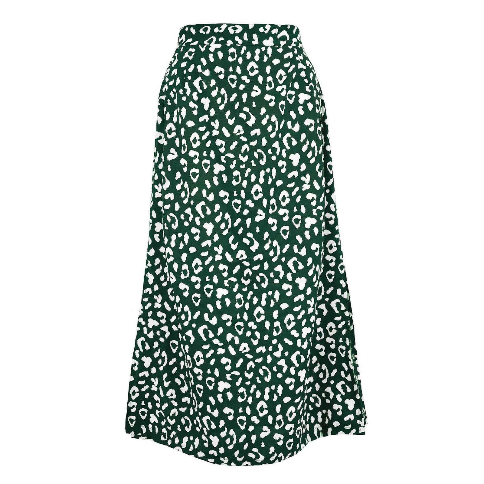 夏のファッションレディースドットフローラルヒョウ分岐シフォンヨーロッパジッパーセクシーな女の子女性スカートフリルK008 210603