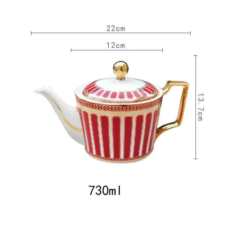 Europe Bone China Coffee Teapot Set 730ml Luxury Ceramic Pot Flower Puer Kettle Office Home Tool Drinkware 210621296Q