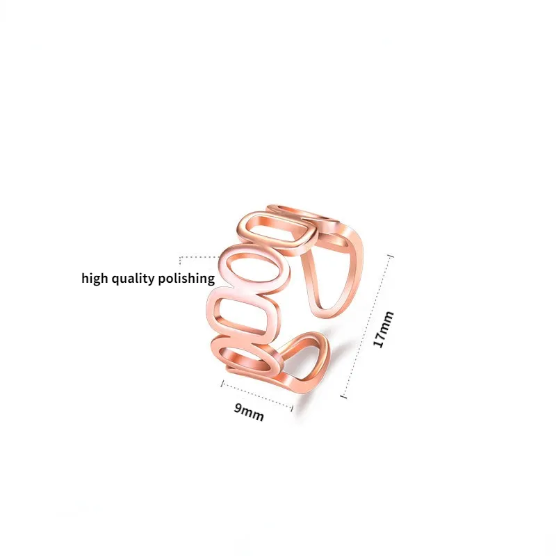 Puste pierścienie łańcucha zespołu palec palec otwarte regulowane różowe złoto pierścienie kostki street w stylu spersonalizowana biżuteria modowa wola i piaszczysta
