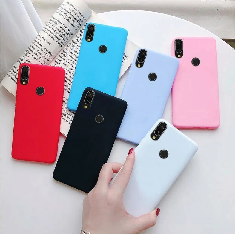 Candy Solid Färg Silikonväskor för Xiaomi RedMi Not 7 8 9 9S 9T 8 8A 7 7A 6 6A 5 5A PRO 9a 9c Coque Matte Soft TPU Telefonlock