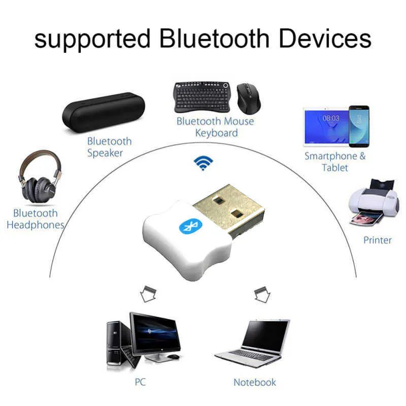 Drive Free Usb Bluetooth 5.0 Adapter Audio Receiver Transmitter Dongle for Ps4 Desktop Mouse Aux Speaker