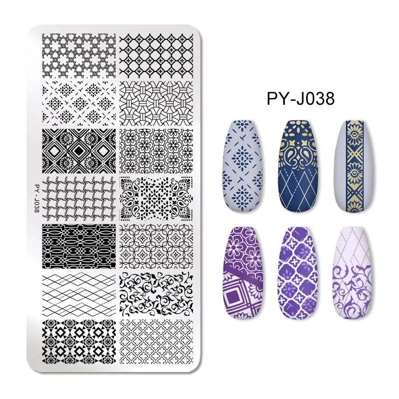 QualityPICT YOU Nail Stamping Plates Texture Series Template Nail Design Stamp Stencil Tools Stainless Steel Nail Art Image Plate