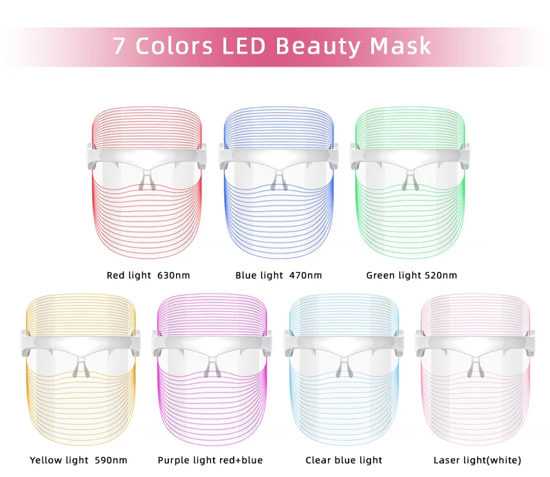 LED Beauty Mask Instrument Spa Pon Therapy AntiAcne Wrinkle Removal Skin Rejuvenation For Face Masks Care Lift Tools3647709