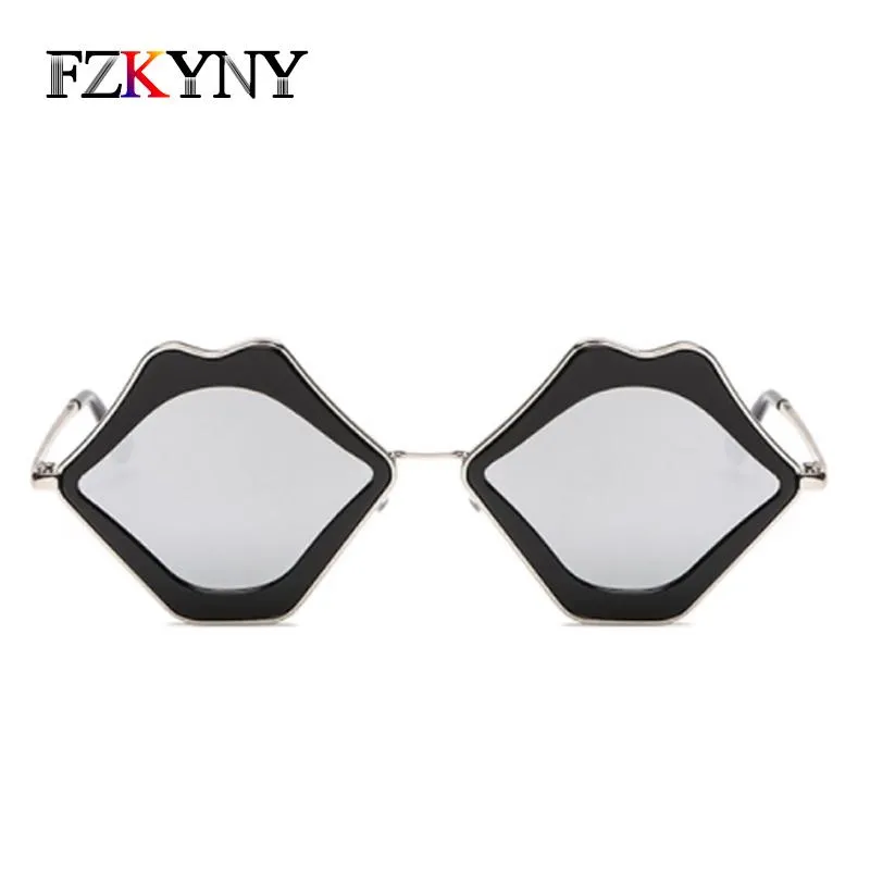 Sunglasses FZKYNY Women Lovely Lips Shape Ladies Elegant Brand Designer Personality Sex Red Sun Glasses Coating Mirror Eyewear307g