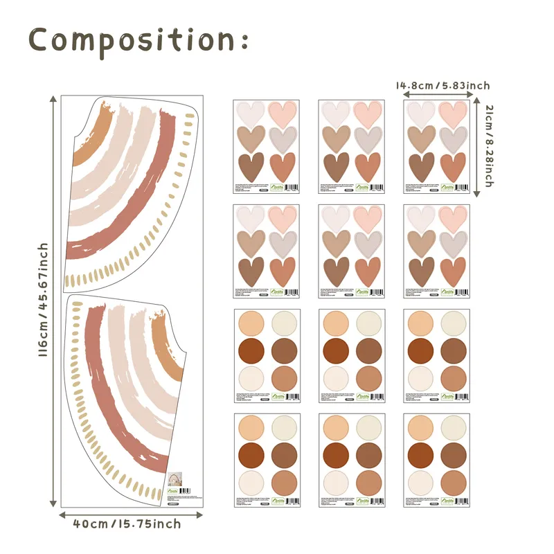 Funlife Kinderzimmer Boho Regenbogen Wandaufkleber Tapeten Wandaufkleber Wasserdicht Kinder Wohnzimmer Schlafzimmer Kinder Baby Home Decor 220309