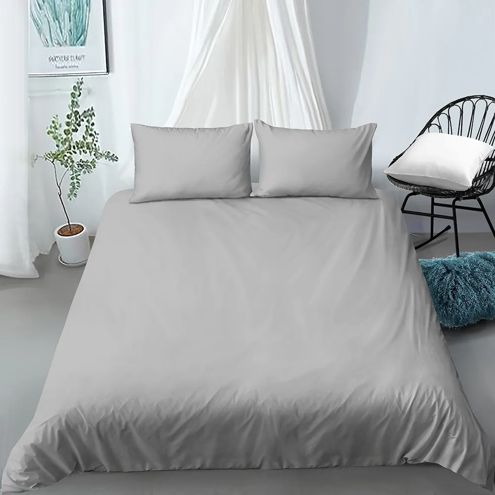 Set biancheria da letto in puro colore Copripiumini e federe neri Copripiumino grigio Cammello Federa 3 pezzi Tessili la casa 210317