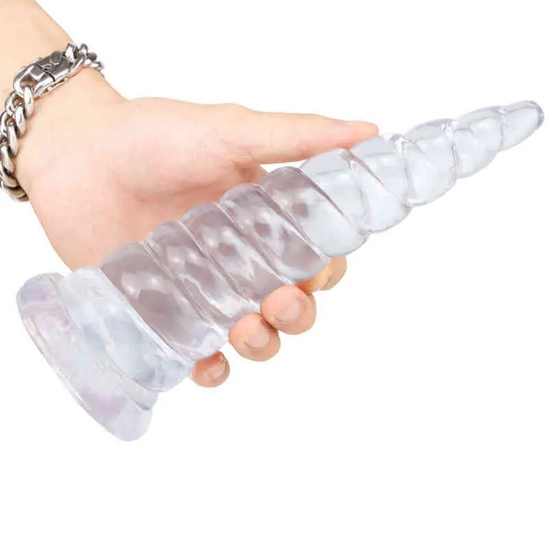 NXYディルド肛門おもちゃピッグテールヘッド多色プラグ大型擬似擬人用クリスタル女性オナニー成人製品0225