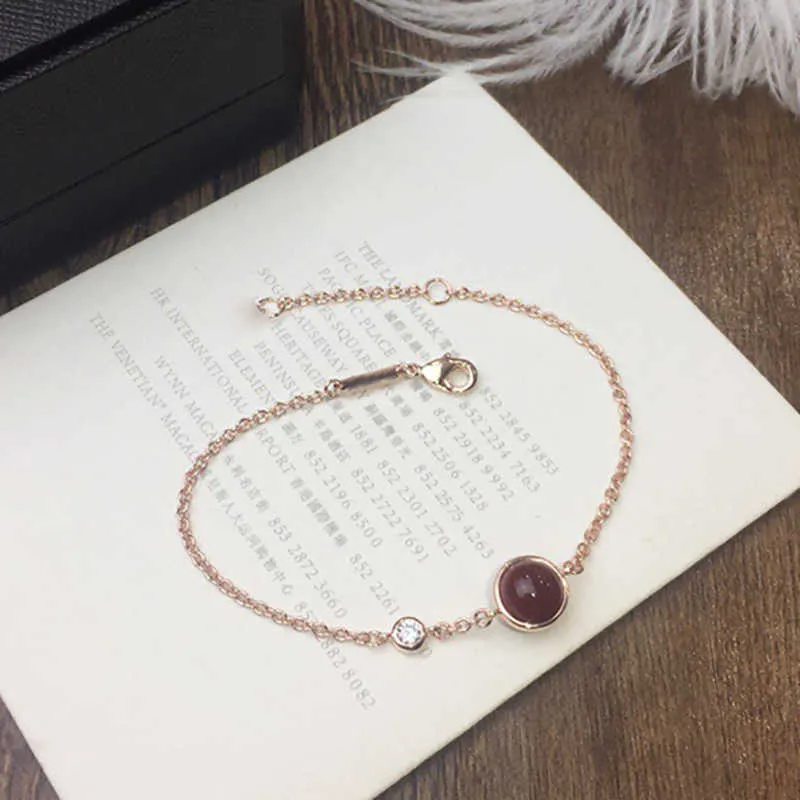 Pure 925 Sterling Silver Jewelry Rose Gold Chain Bracelet Praty Gemstone Beads Jewelry Natural Stone Bracelet Rose Gold Bracelet3487309