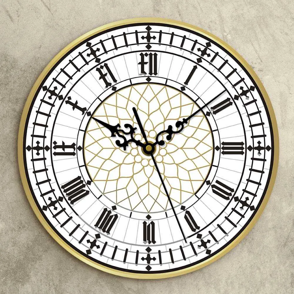 Big Ben klok Hedendaagse moderne wandklok Retro stille niet-tikkende wandklok Engels Home Decor Groot-Brittannië Londen Gift X0705