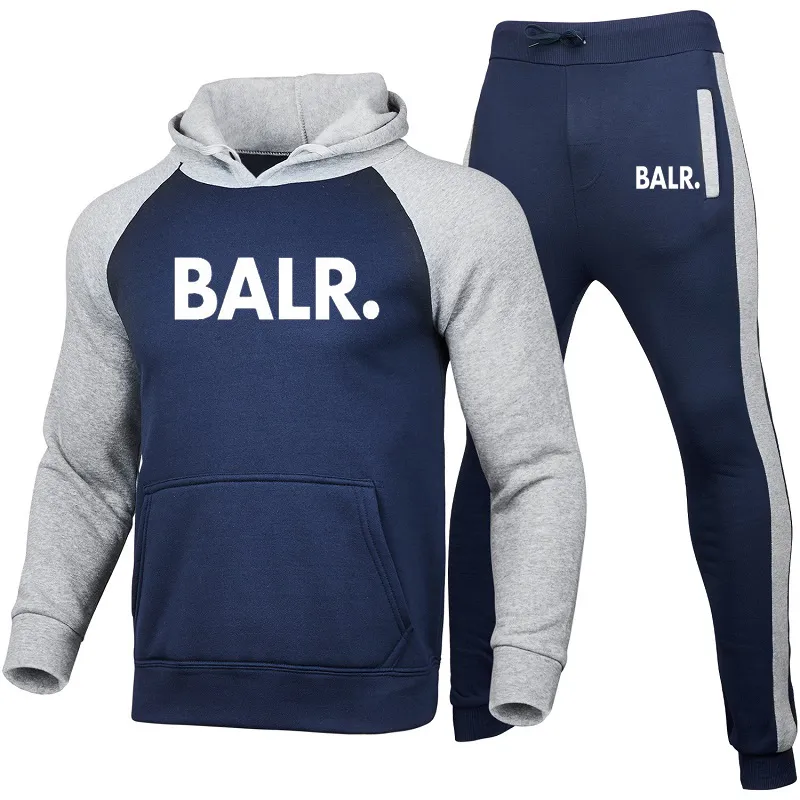 Sports Fitness Balr Män kvinnor Set Hoodiespants 2 stycken Set Autumn Winter Hooded Tracksuit Male Sportswear Gym Sudadera Hombr3565852