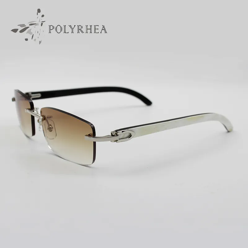 Роскошные солнцезащитные очки, очки из рога буйвола, мужские и женские солнцезащитные очки, брендовые дизайнерские качественные белые внутри черные очки из рога буйвола Eyeglasse256E
