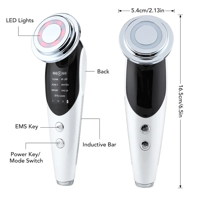 7 in 1 RF&EMS LED Skin Rejuvenation Beauty Device Anti-Aging Lifting Wrinkle Remover Micro Current Vibration Face Massage 220216