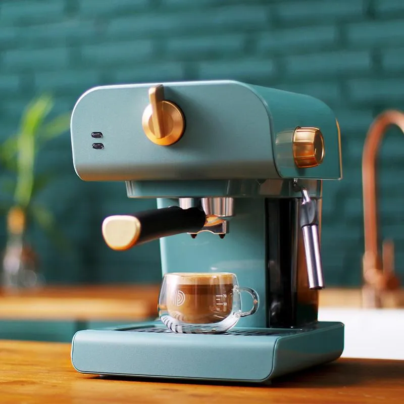 220V Automatic Espresso Coffee Maker w Built-In Milk Frother Cappuccino Latte Coffee Maker Retro Vintage Design Machine279A