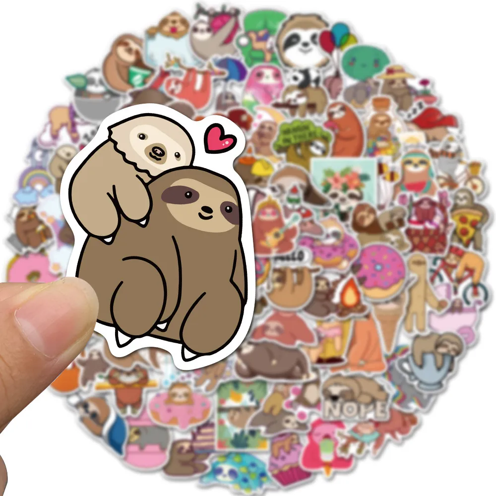 10/30/Cartoon Anime Sloth Sticker Trolley Case Bike Scooter Water Cup Waterproof Sticker Wholesale Car