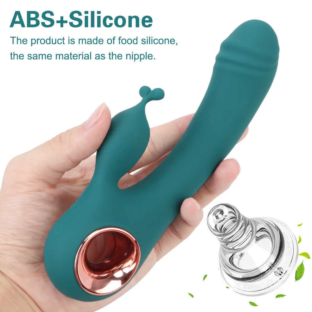 Massageartikel 10-Frequenz-Dildo-Kaninchen-Vibrator G-Punkt-Klitoris-Stimulation Vaginal-Anal-Massagegerät Erwachsene Produkte Sexy Spielzeug für Frauen