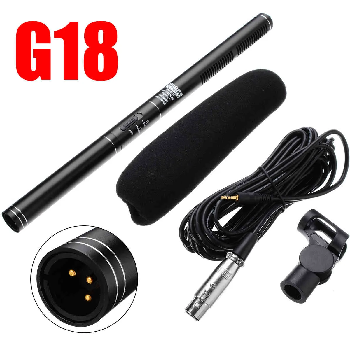 New Arrival 100Hz-16KHz G18 Condenser Microphone Interview Mic For DSLR Camera Video Camcorder Effective Range 